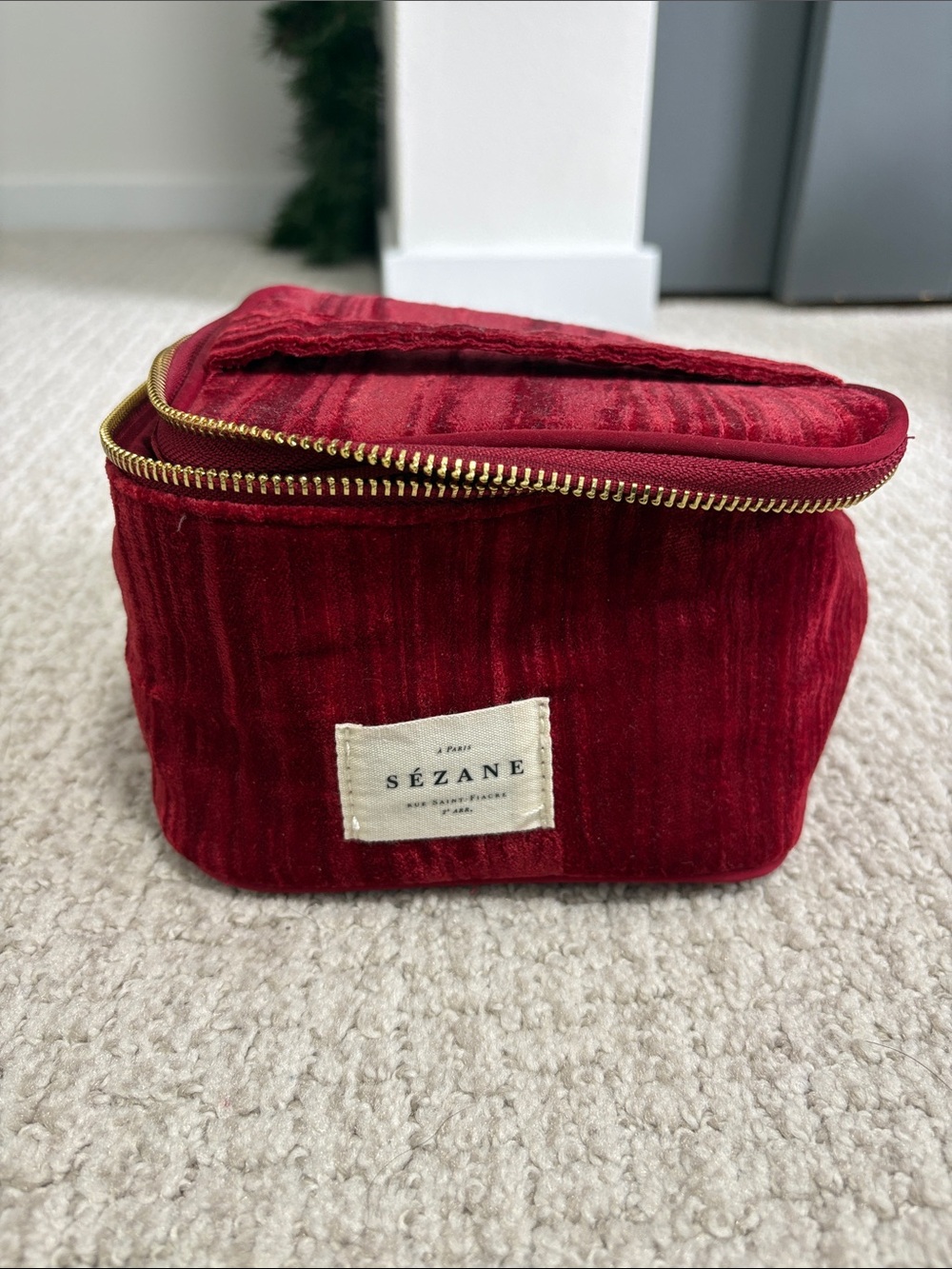 Sezane - Red Velvet Vanity Bag